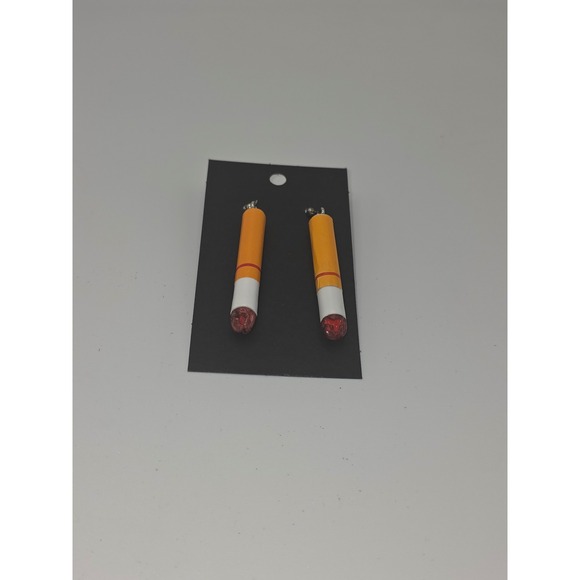 Jewelry - Cigarette But Earrings Handmade Hypo-Allergenic Short Funny Gag Joke